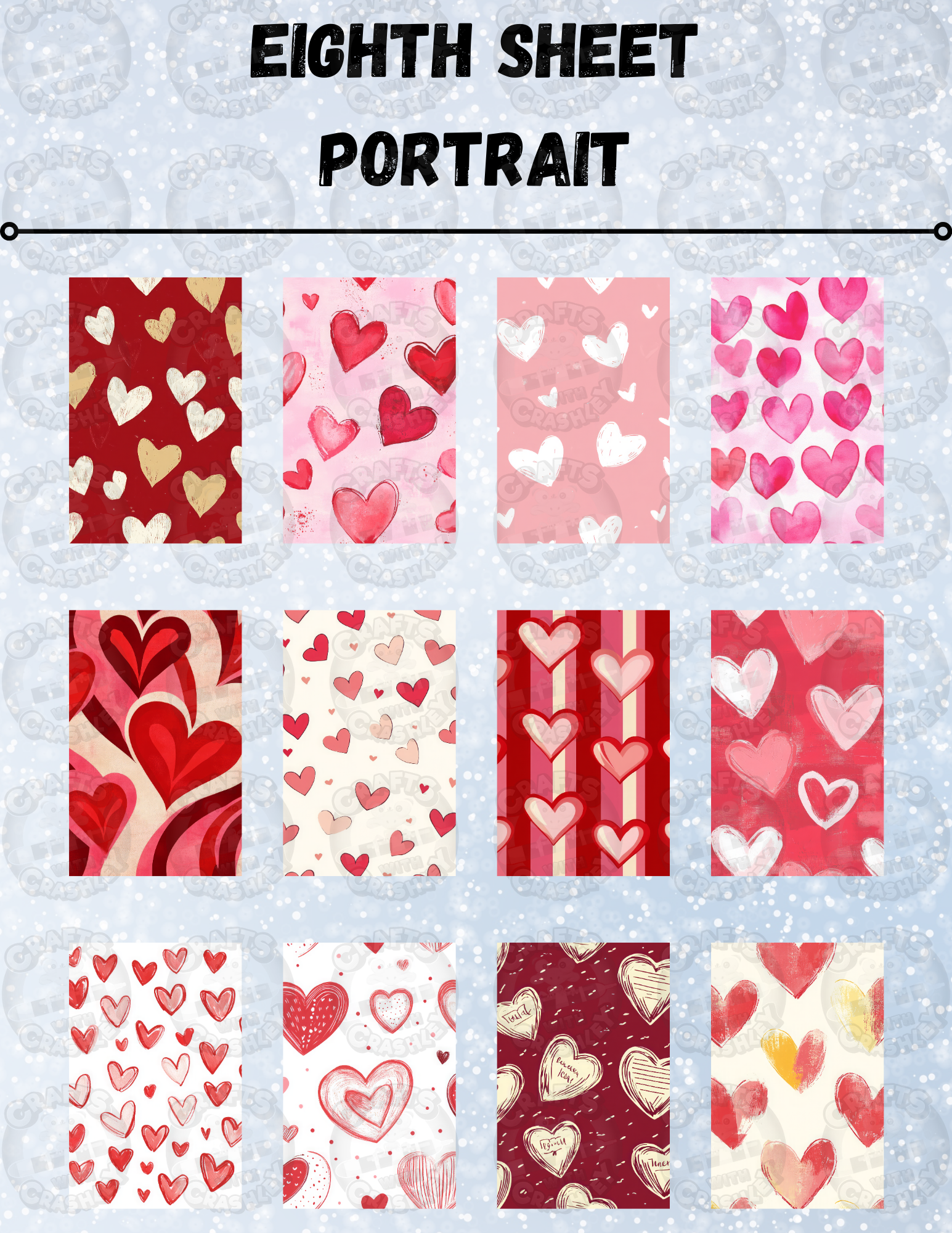 "Heart Patterns" Decorative Diamond Painting Release Paper