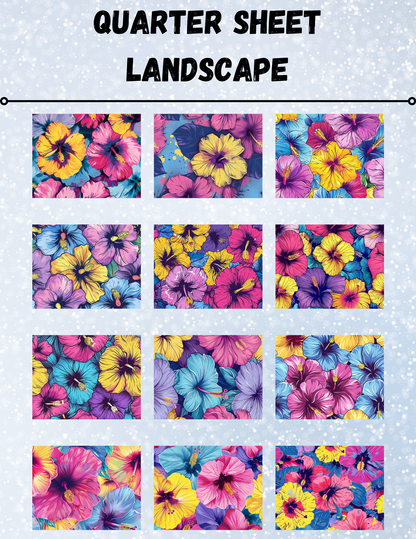 "Hibiscus Summer" Decorative Diamond Painting Release Paper