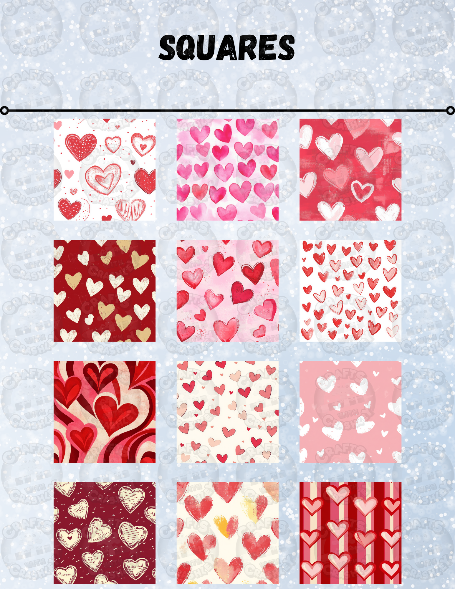 "Heart Patterns" Decorative Diamond Painting Release Paper