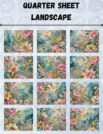 "Floral Scrapbook" Decorative Diamond Painting Release Paper