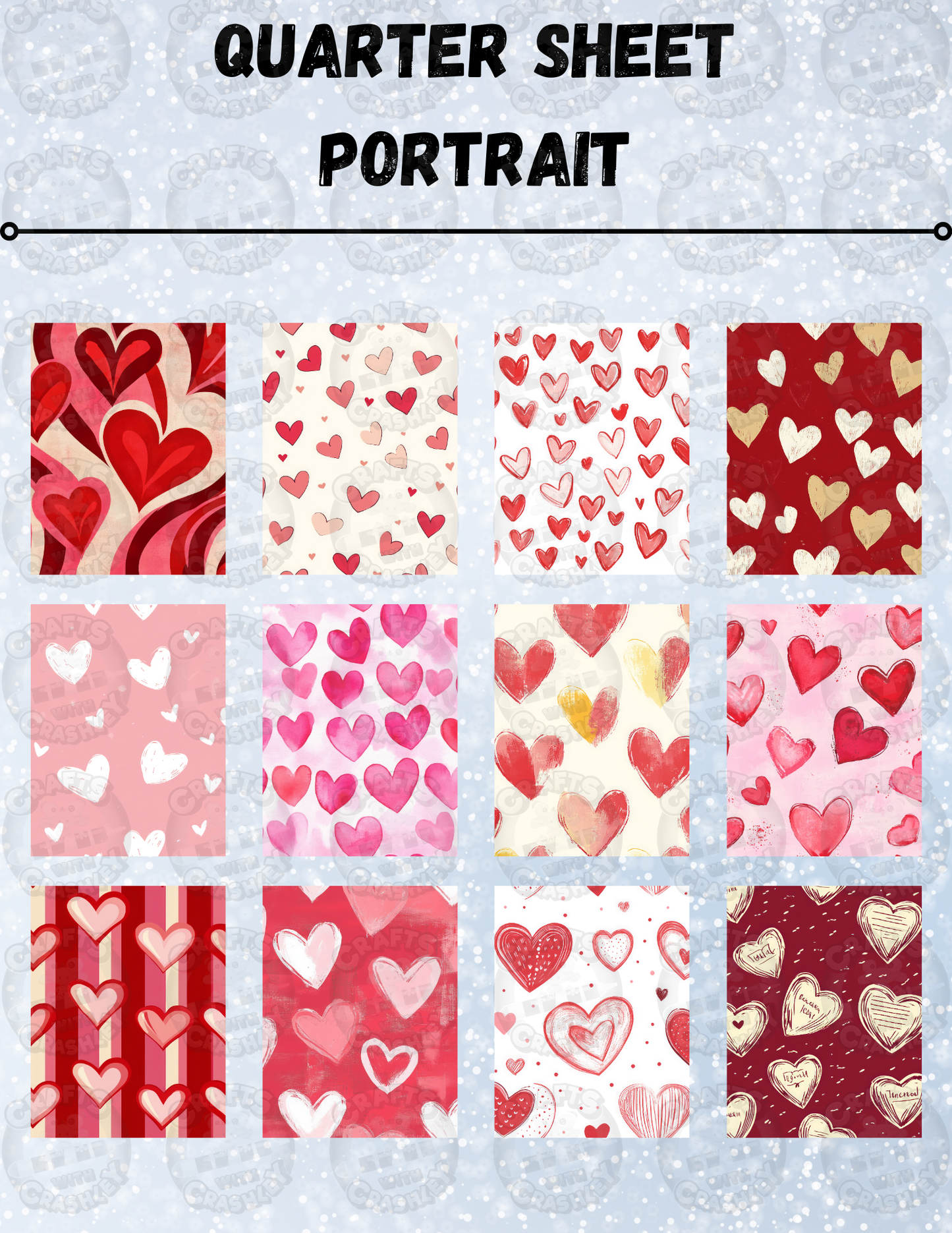 "Heart Patterns" Decorative Diamond Painting Release Paper