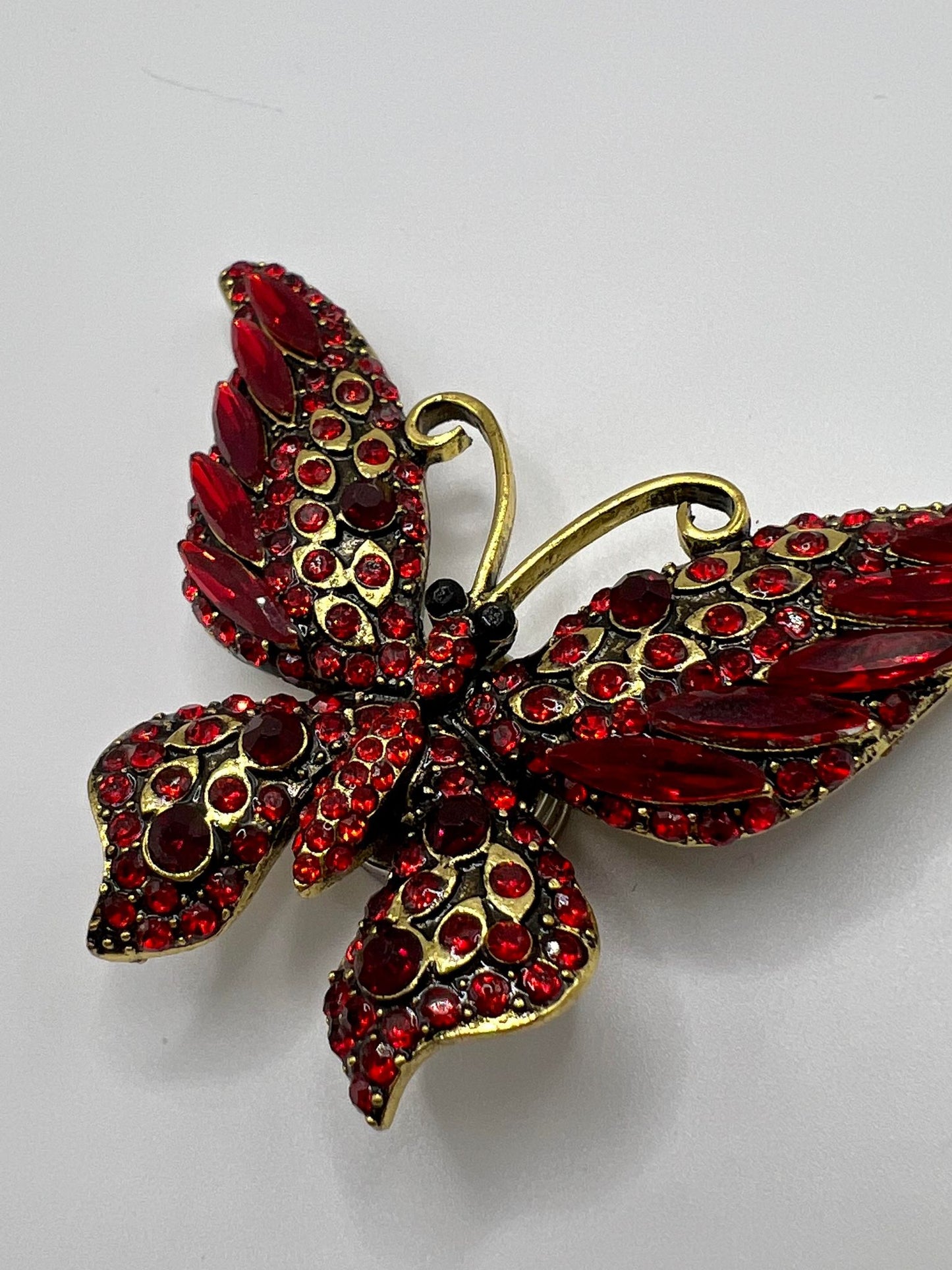 Brilliant Red Rhinestone Butterfly Coverminder