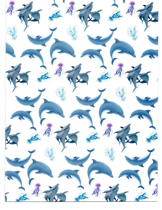 "Dolphins & Jellyfish" Decorative Diamond Painting Release Papers